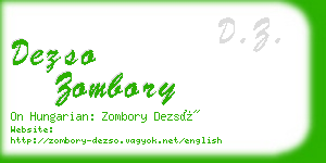 dezso zombory business card